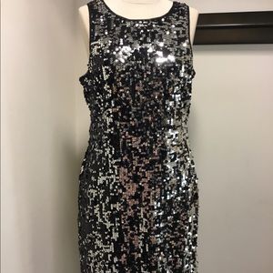 Silver sequin party dress